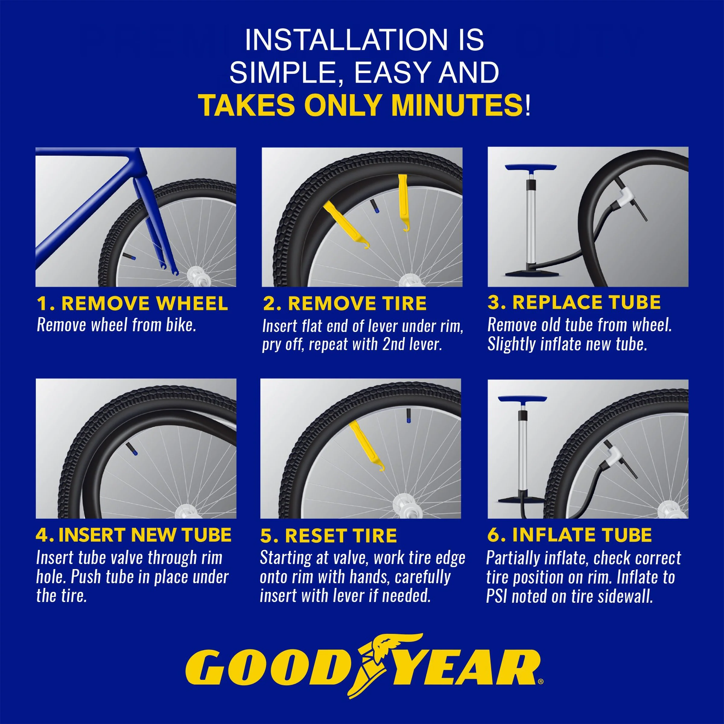 Goodyear® Heavy Duty Bike Inner Tube | 26" x 1.90" - 2.30" - Image 3