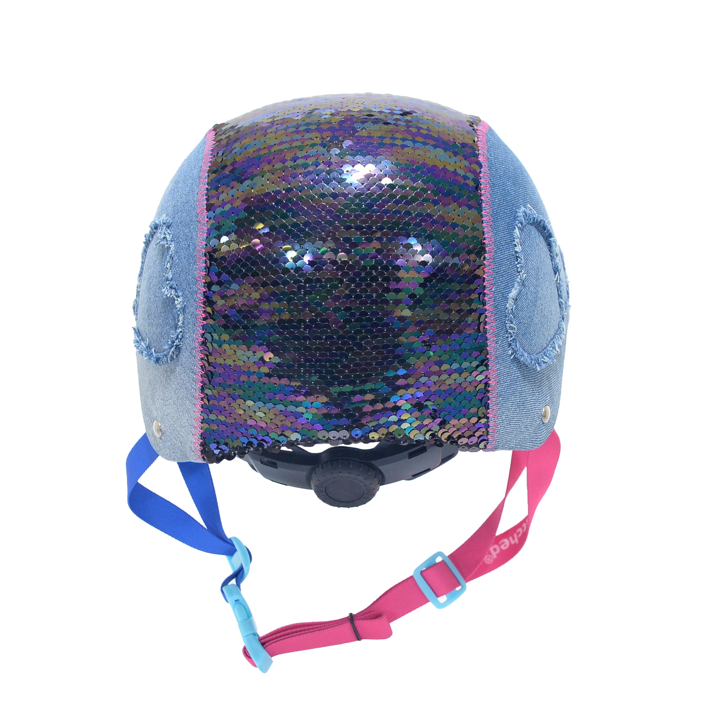 LittleMissMatched® Denim Sequin Youth Helmet - Image 4
