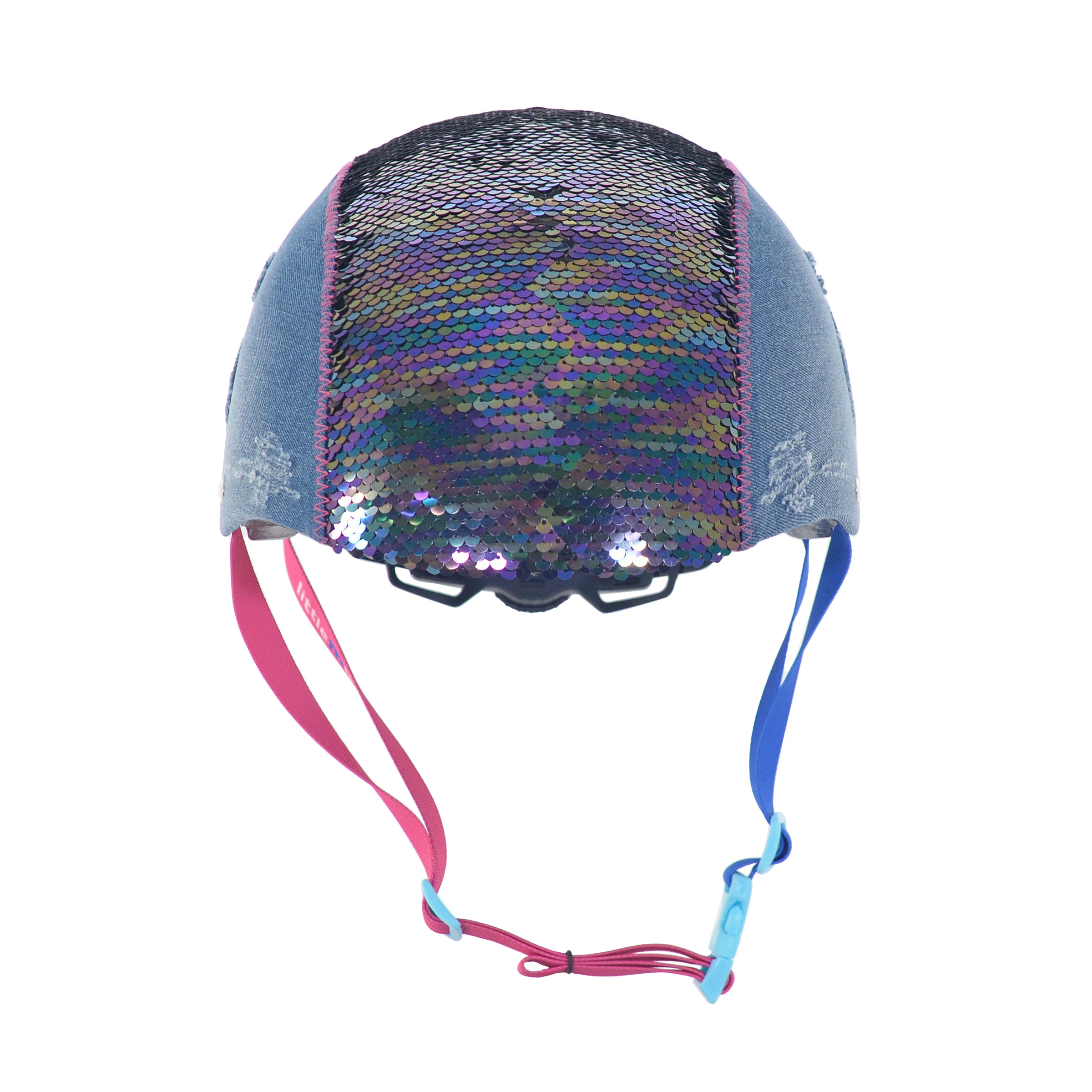 LittleMissMatched® Denim Sequin Youth Helmet - Image 5